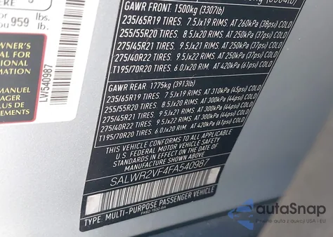 2015 Land Rover Range Rover Sport 3.0L V6 Supercharged Hse z USA, uszkodzony, nr VIN SALWR2VF4FA540987